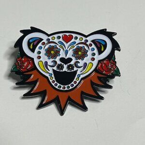 Grateful Dead Sugar Bear Skull 2015 Rockin' Relix #65 Vest, Jacket, Hat, Bag Pin